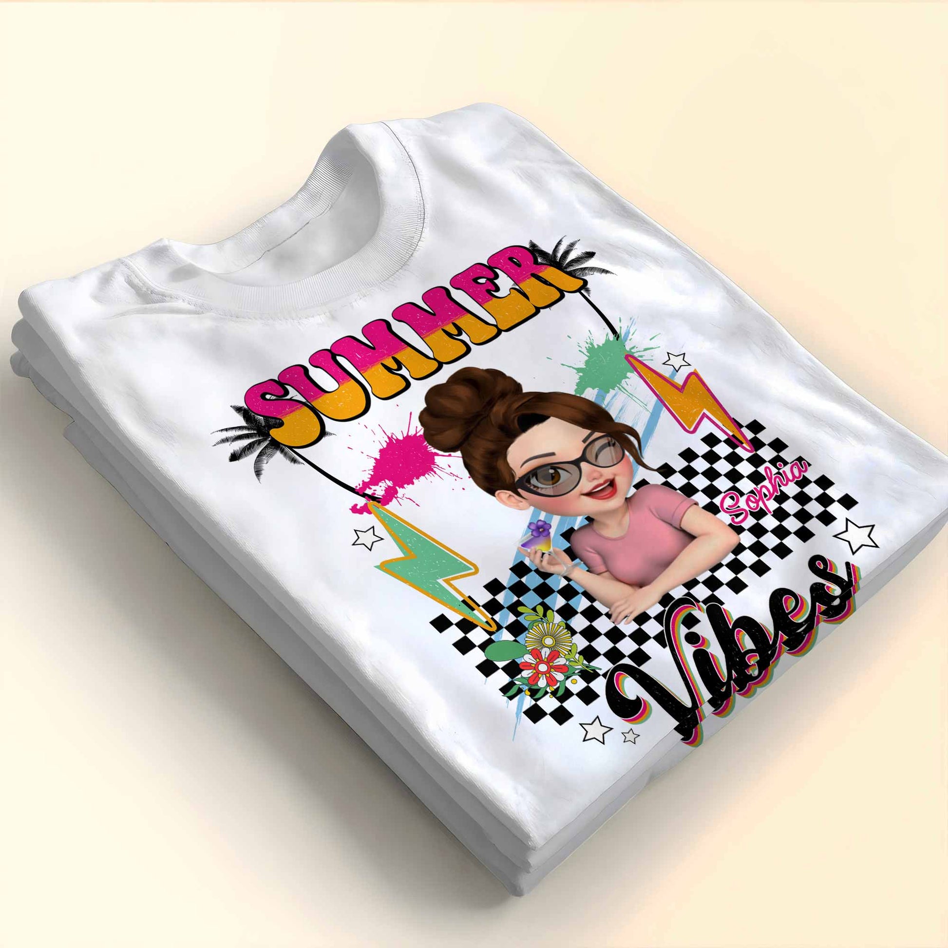 Summer Vibes With Sunglasses And Palm Trees