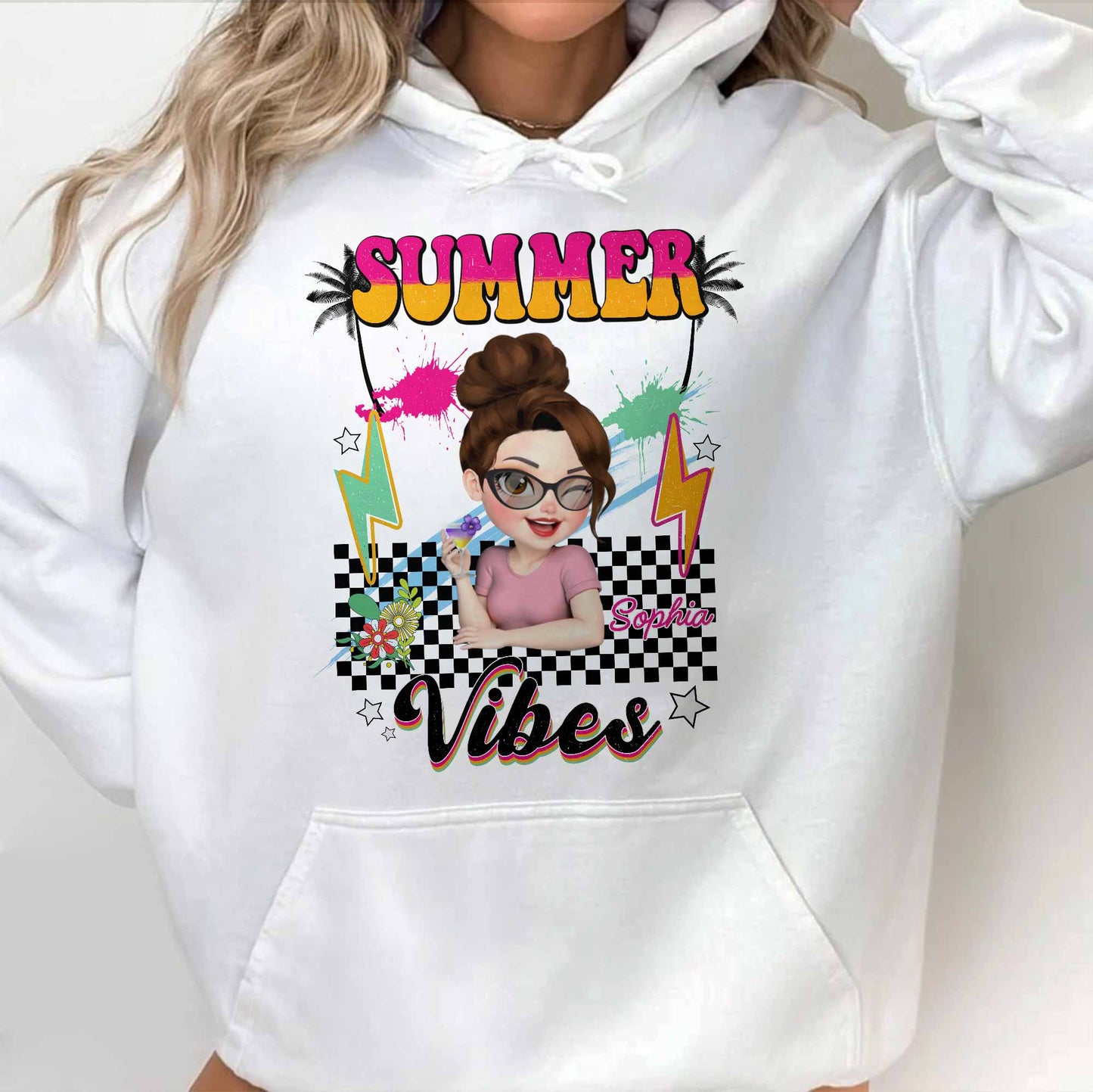 Summer Vibes With Sunglasses And Palm Trees