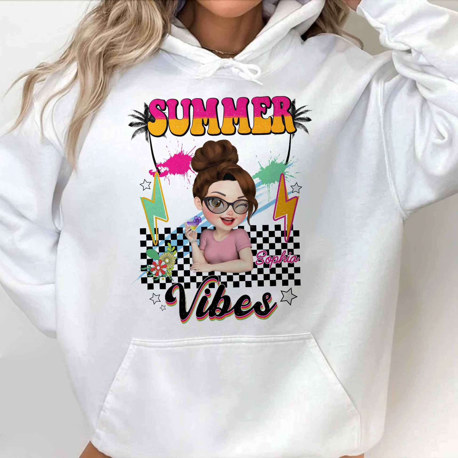 Summer Vibes With Sunglasses And Palm Trees