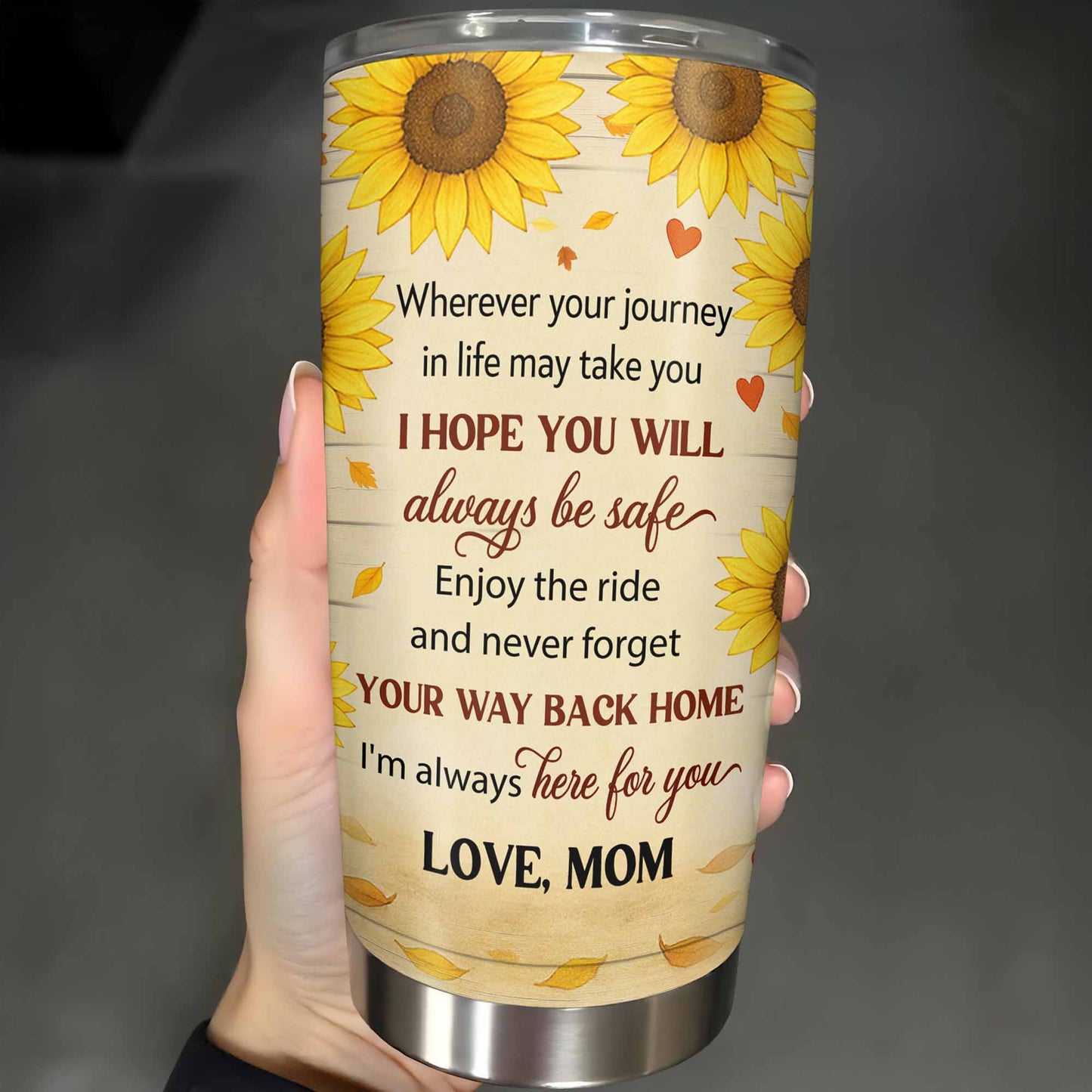 To My Daughter, Sunflowers and Hearts Design