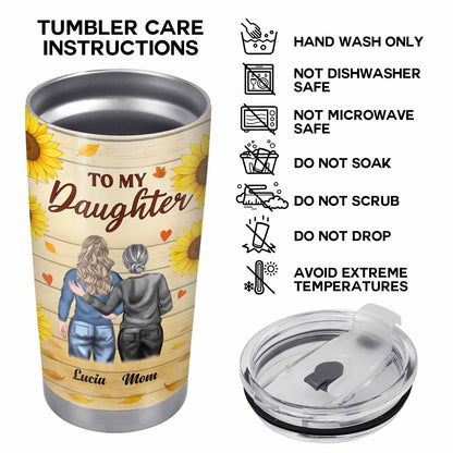 To My Daughter, Sunflowers and Hearts Design