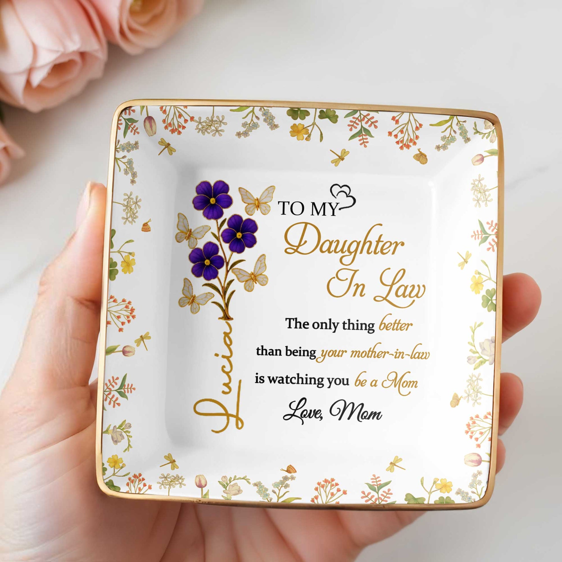 Watching You Be A Mom, Flowers And Butterflies Dish