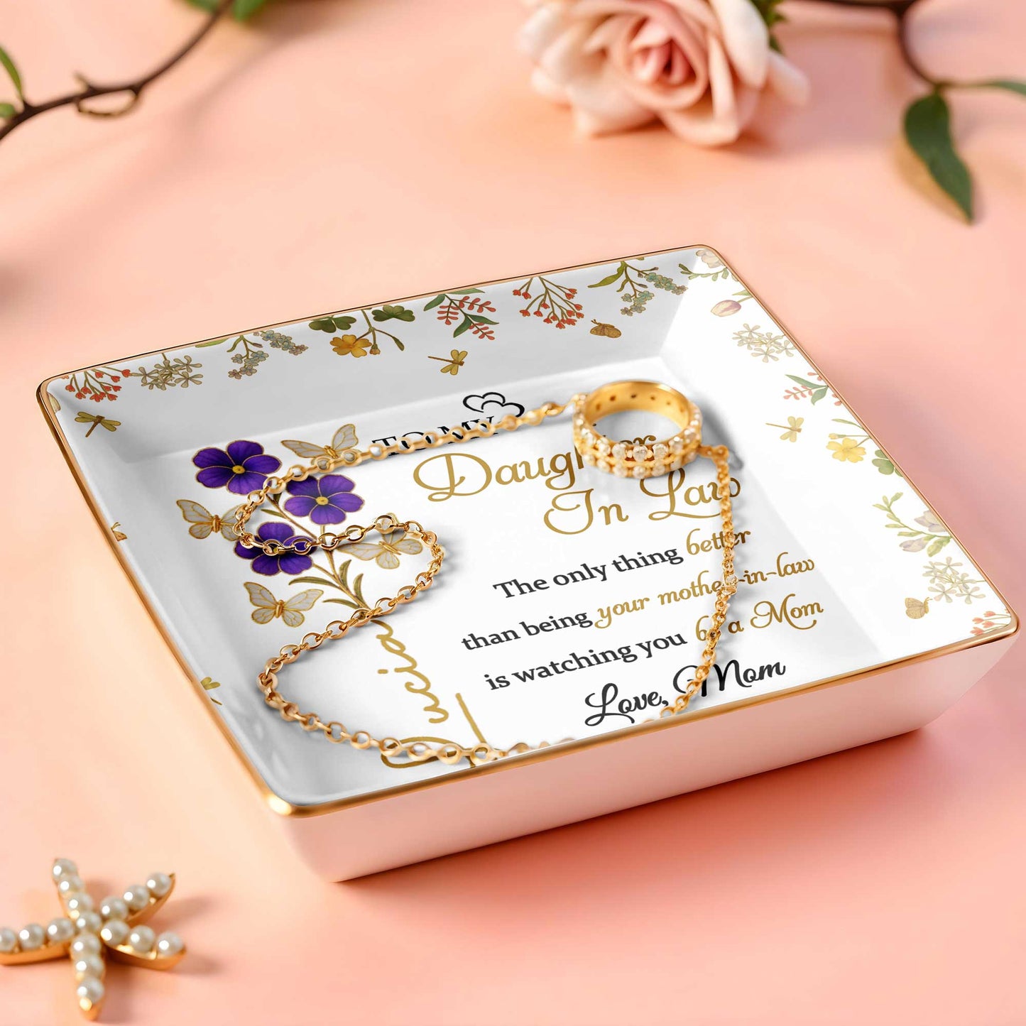 Watching You Be A Mom, Flowers And Butterflies Dish