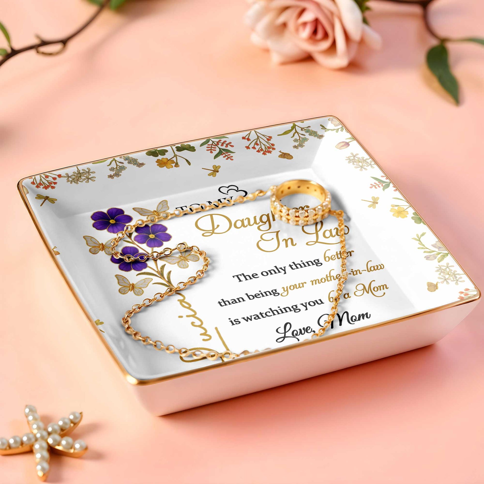 Watching You Be A Mom, Flowers And Butterflies Dish