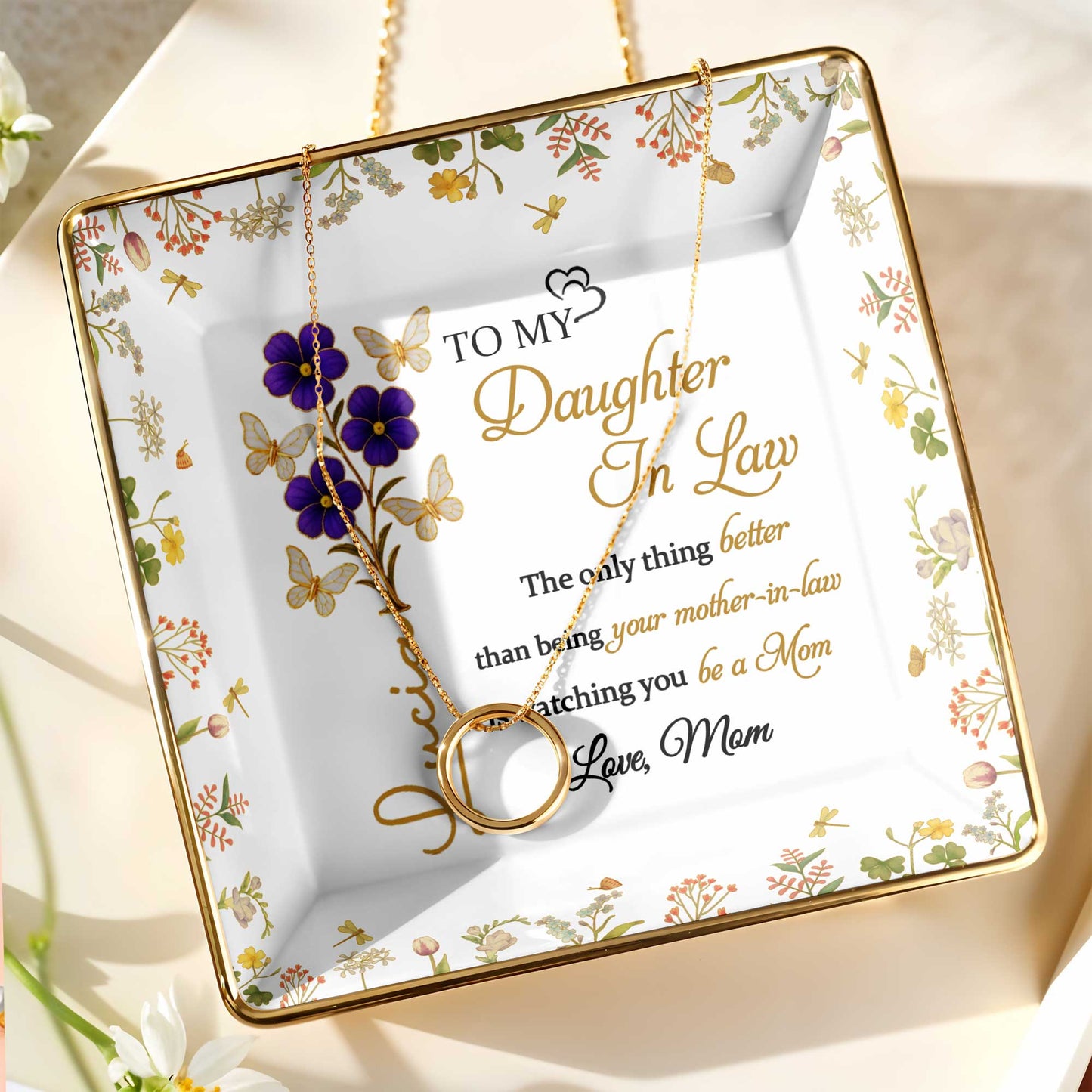 Watching You Be A Mom, Flowers And Butterflies Dish