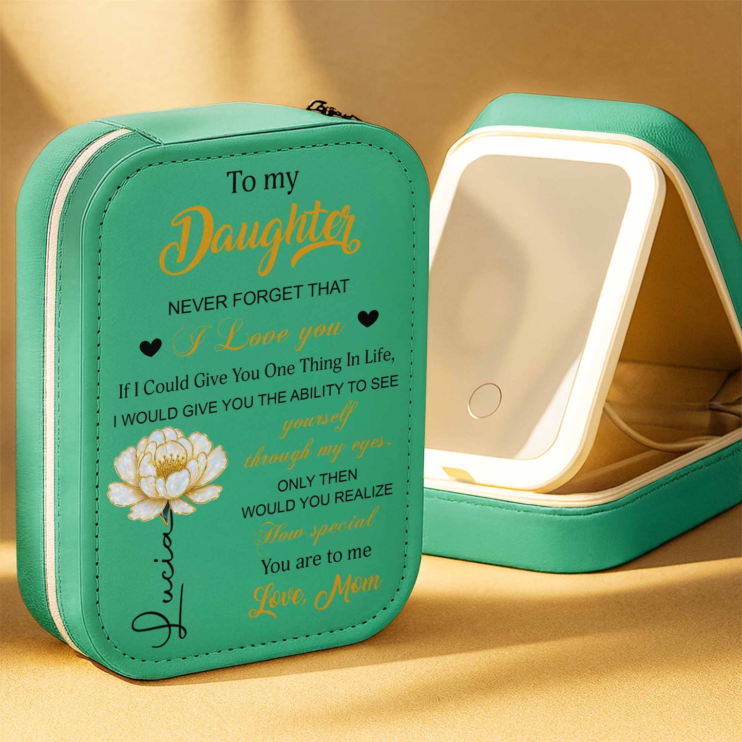 To My Daughter Never Forget That I Love You Flower Heart Design