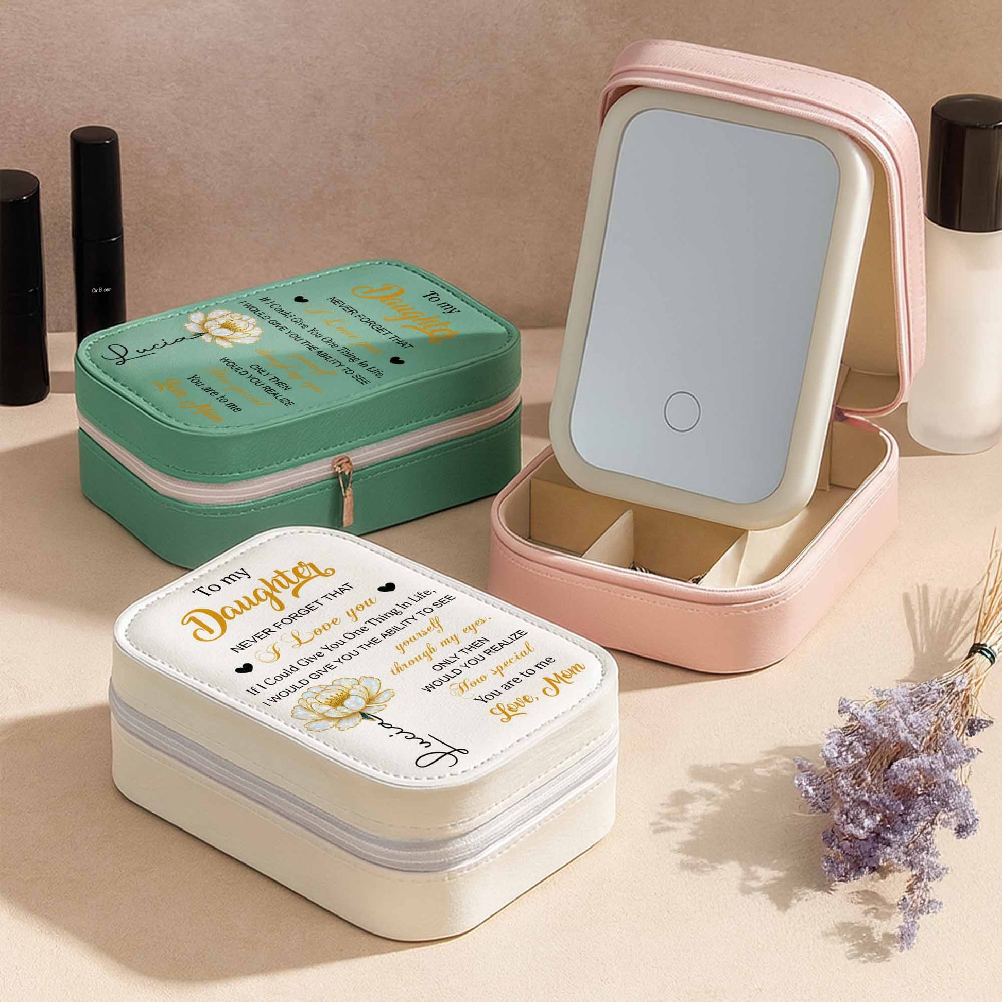 To My Daughter Never Forget That I Love You Flower Heart Design