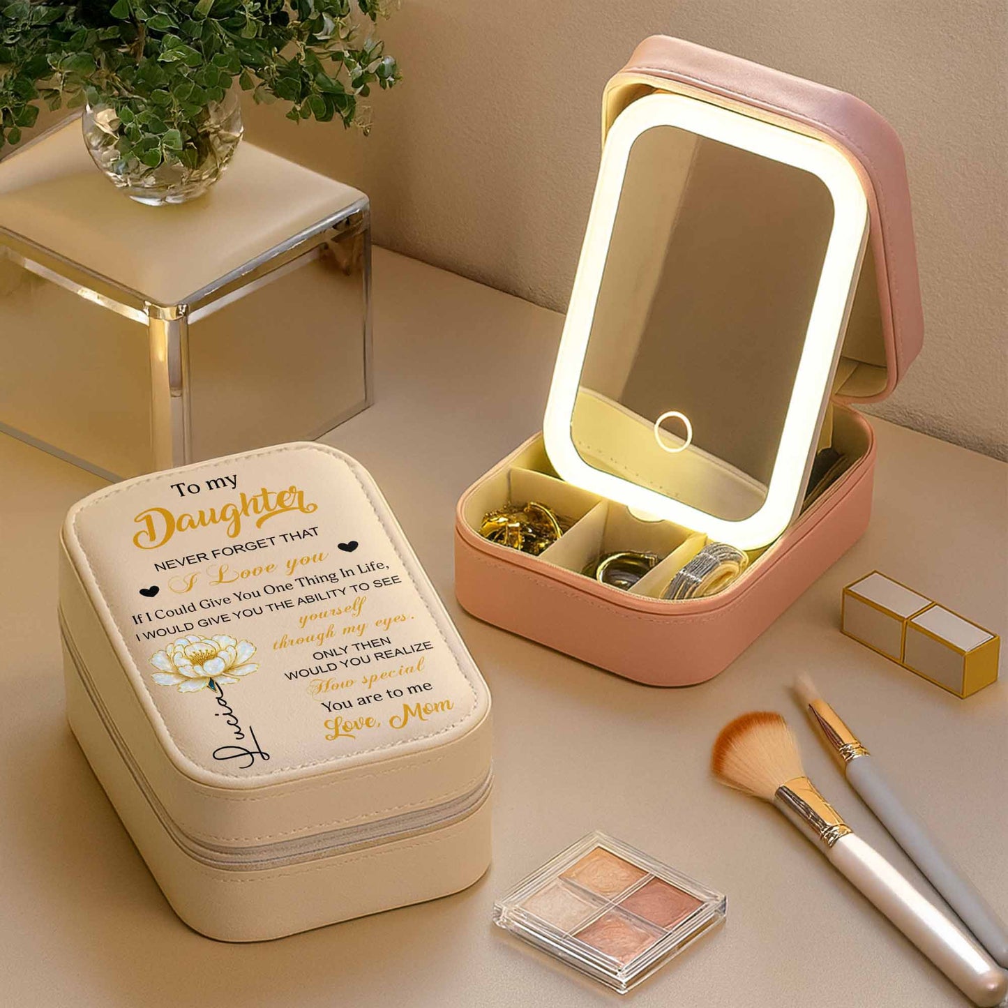 To My Daughter Never Forget That I Love You Flower Heart Design