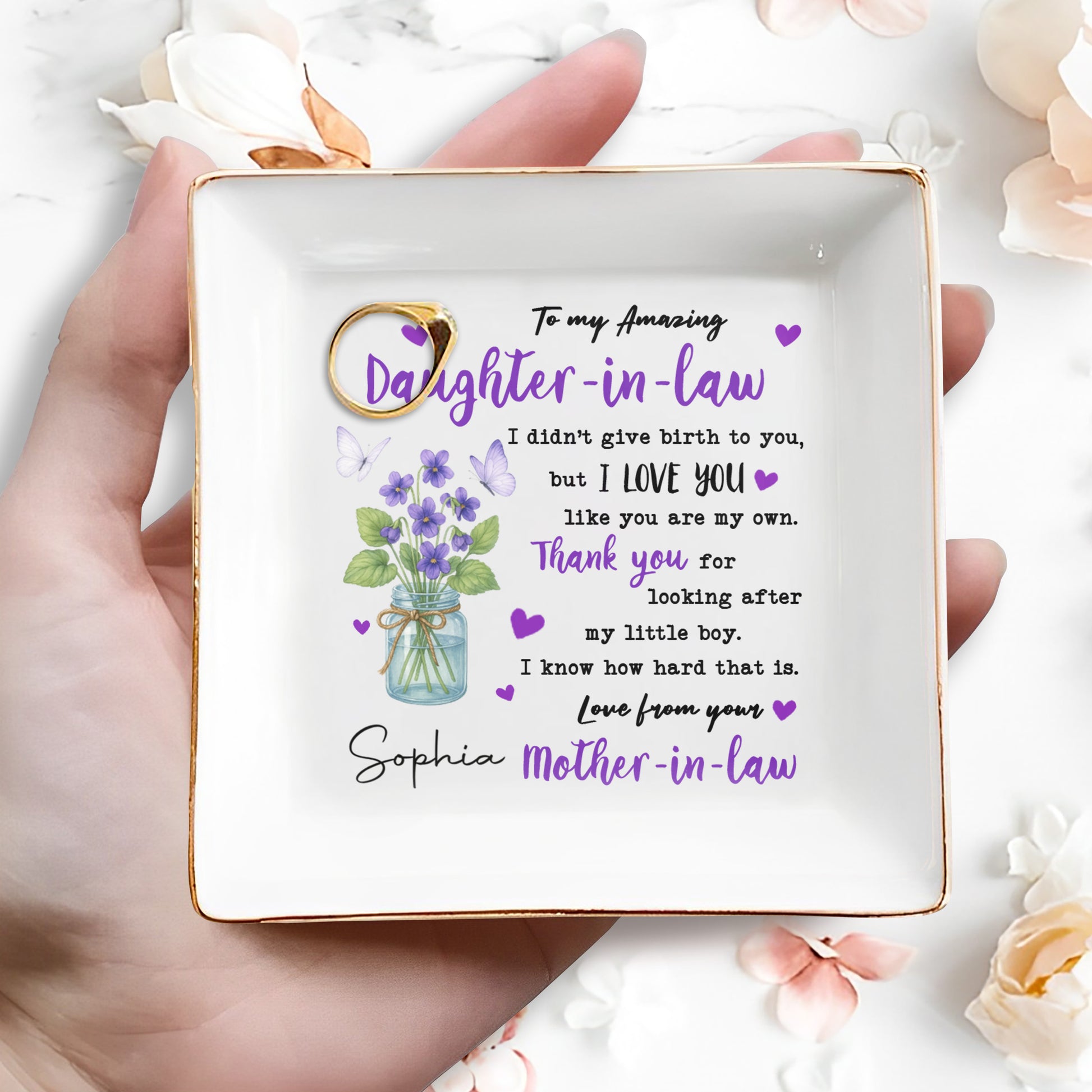 To My Amazing Daughter-In-Law With Flowers And Butterflies