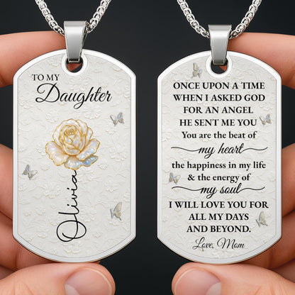 To My Daughter, Rose And Butterflies Love Message