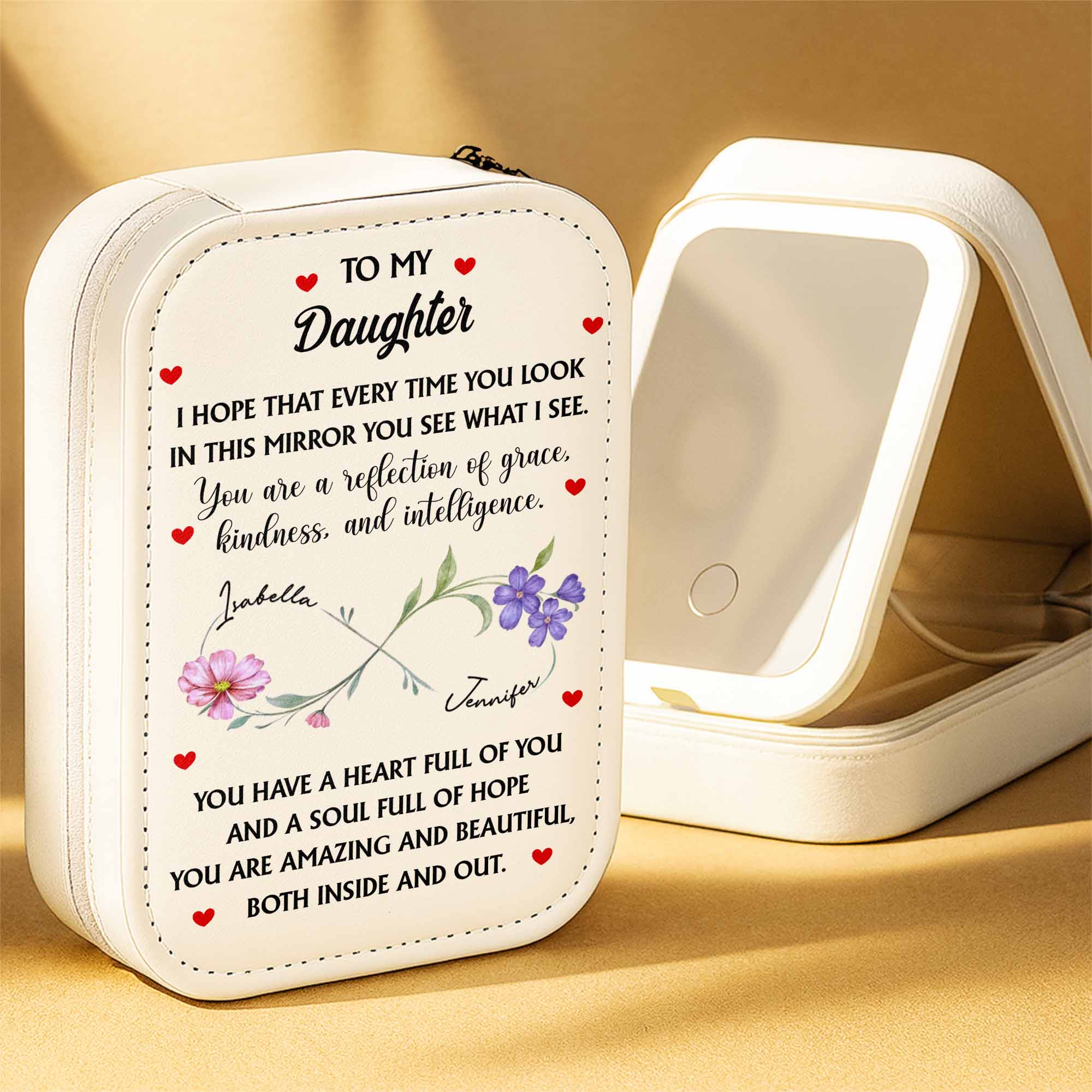 To My Daughter, Reflection Of Grace, Personalized Jewelry Box, Gift For ...