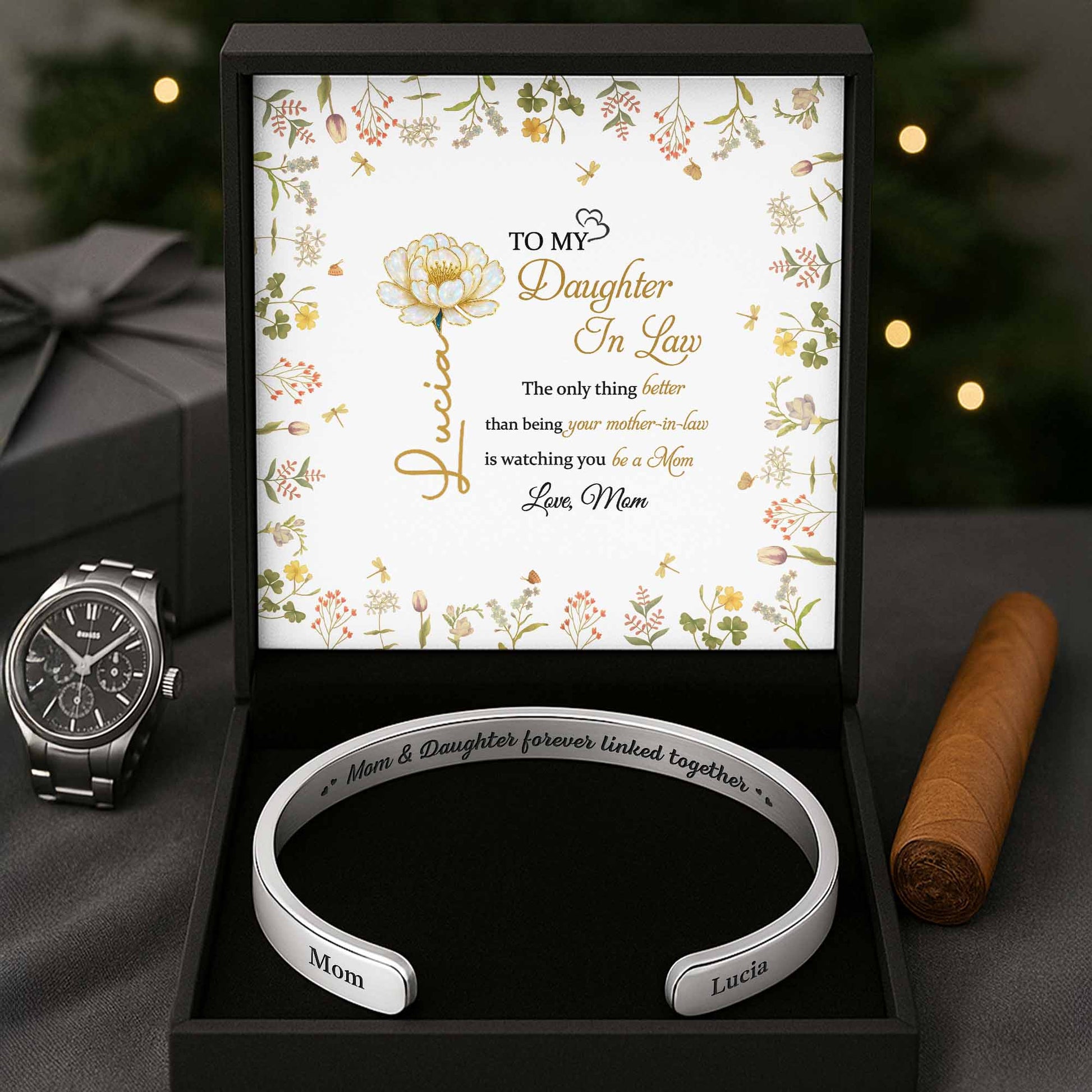 Mom & Daughter Forever Linked Together With Flowers