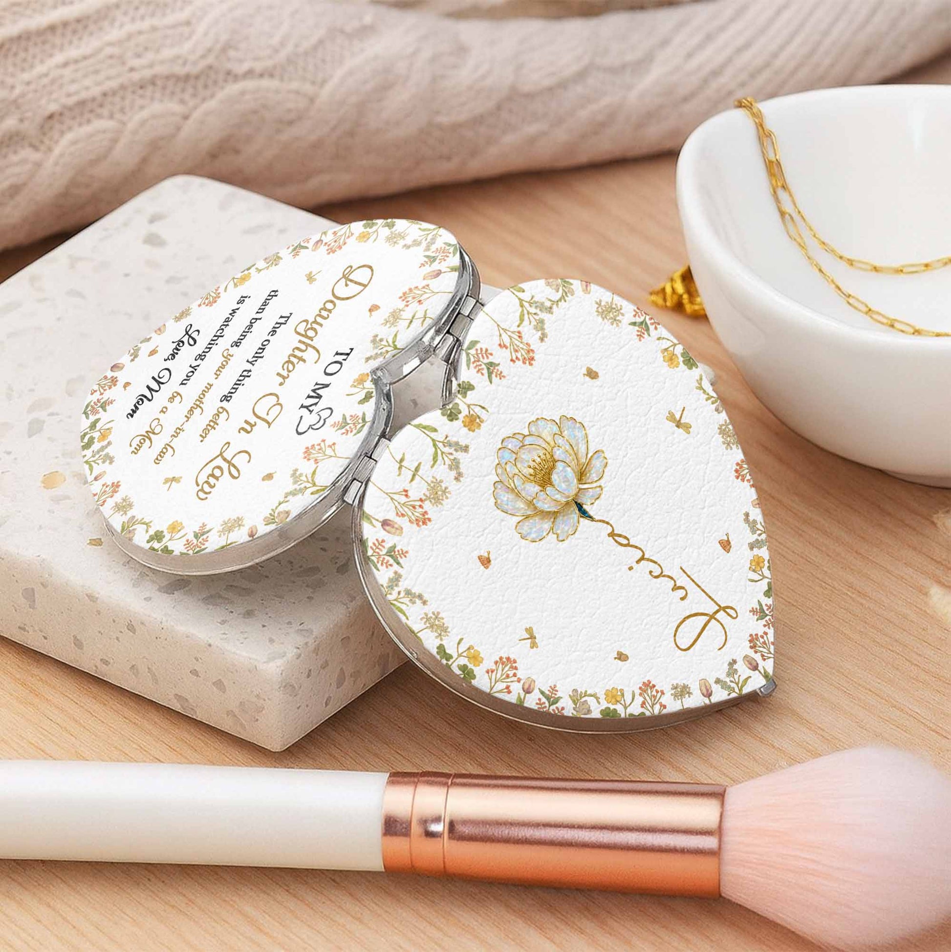 Celebrate A Special Flower Theme With This Compact Mirror