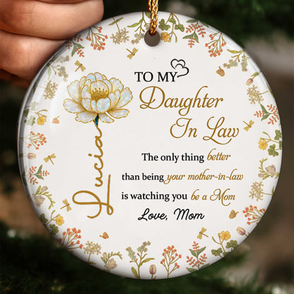 To My Daughter In Law, Flower and Autumn Leaves Ornament