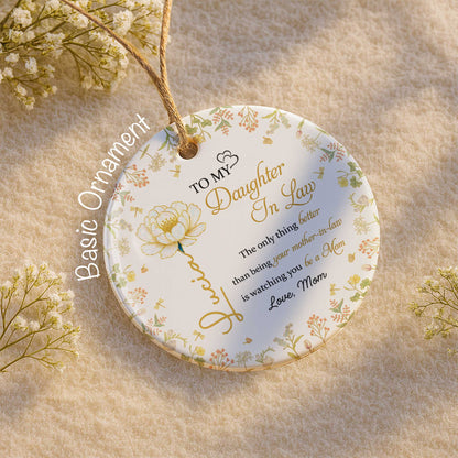 To My Daughter In Law, Flower and Autumn Leaves Ornament