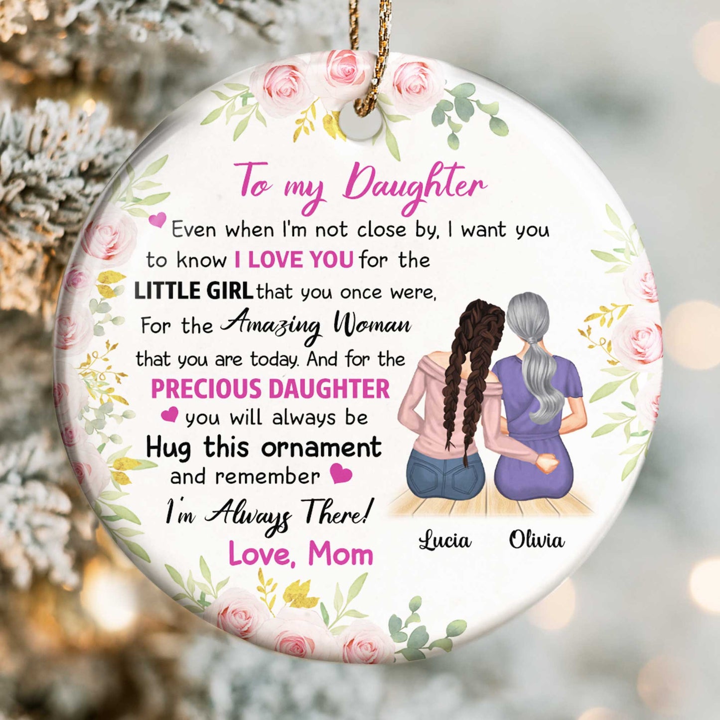 To My Daughter, I Love You, Flowers, Mother And Daughter
