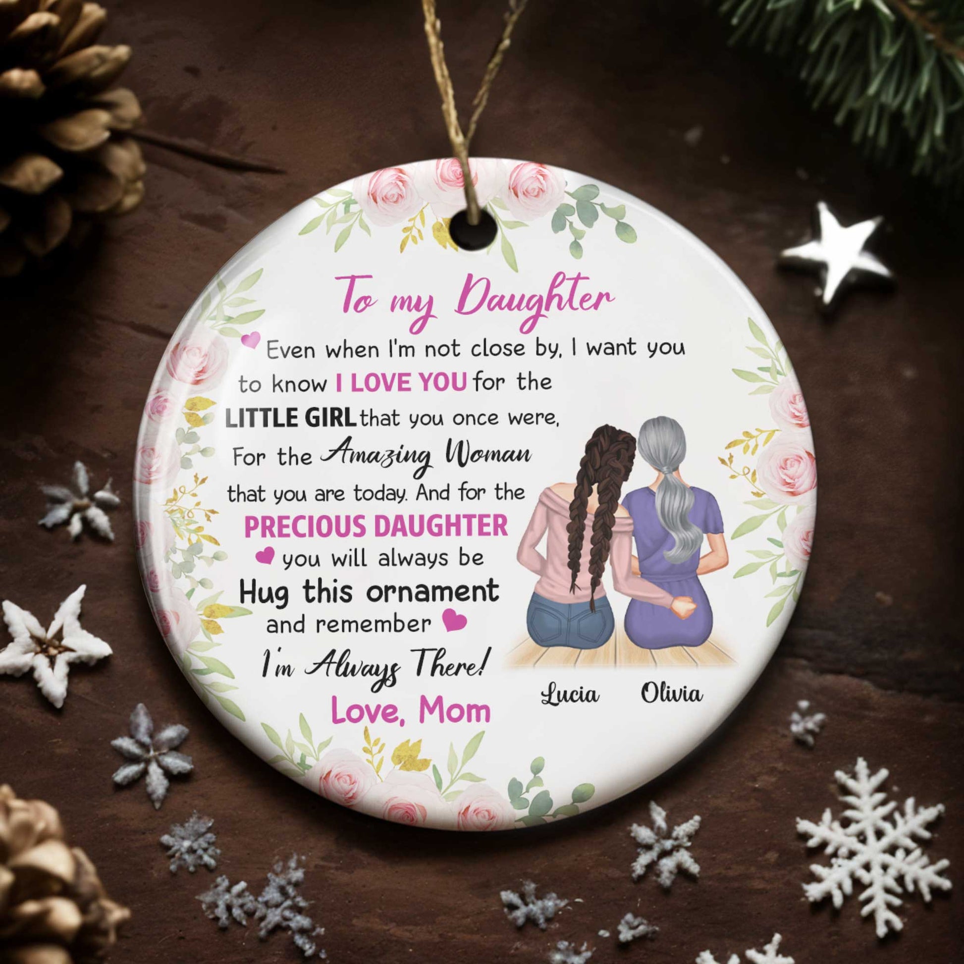 To My Daughter, I Love You, Flowers, Mother And Daughter