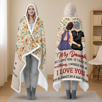 To My Daughter, Love You Forever, Flowers and Hearts Design