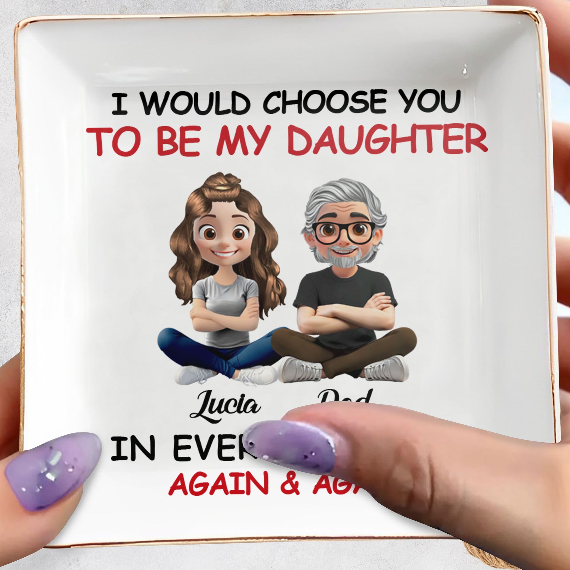 I Would Choose You To Be My Daughter, Cartoon Father and Daughter