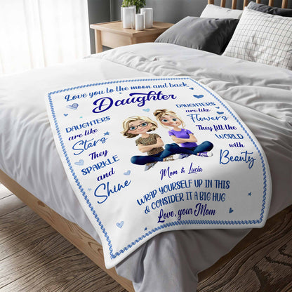 Love You To The Moon And Back, Stars And Flowers Design