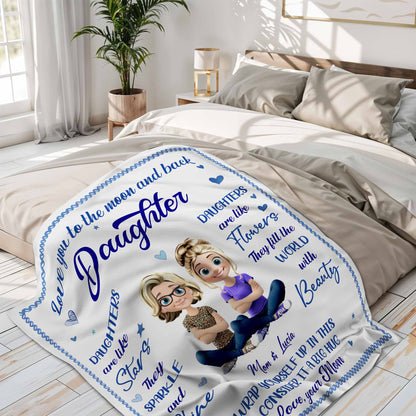 Love You To The Moon And Back, Stars And Flowers Design