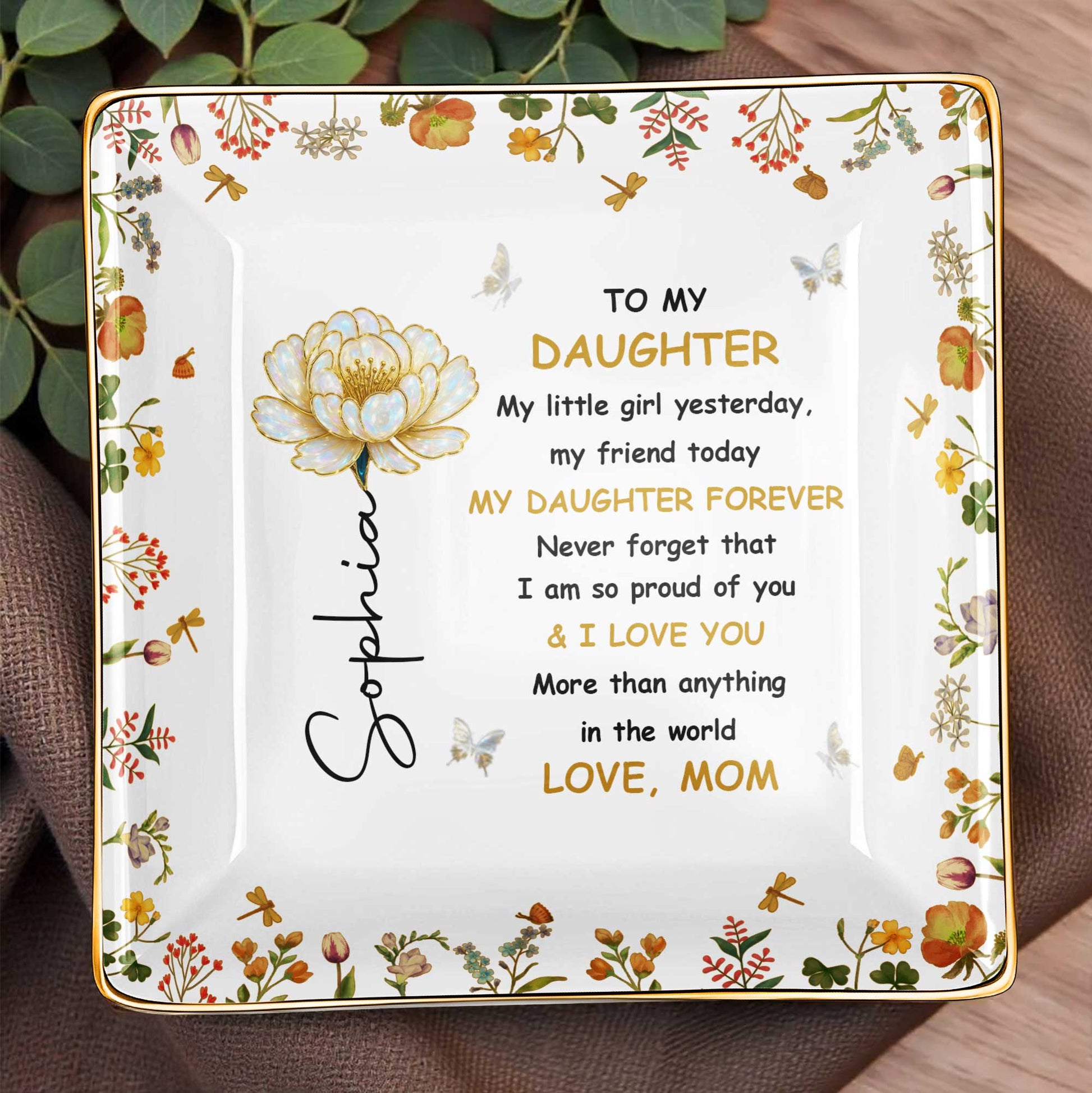 To My Daughter, Personal Love Message With Flowers