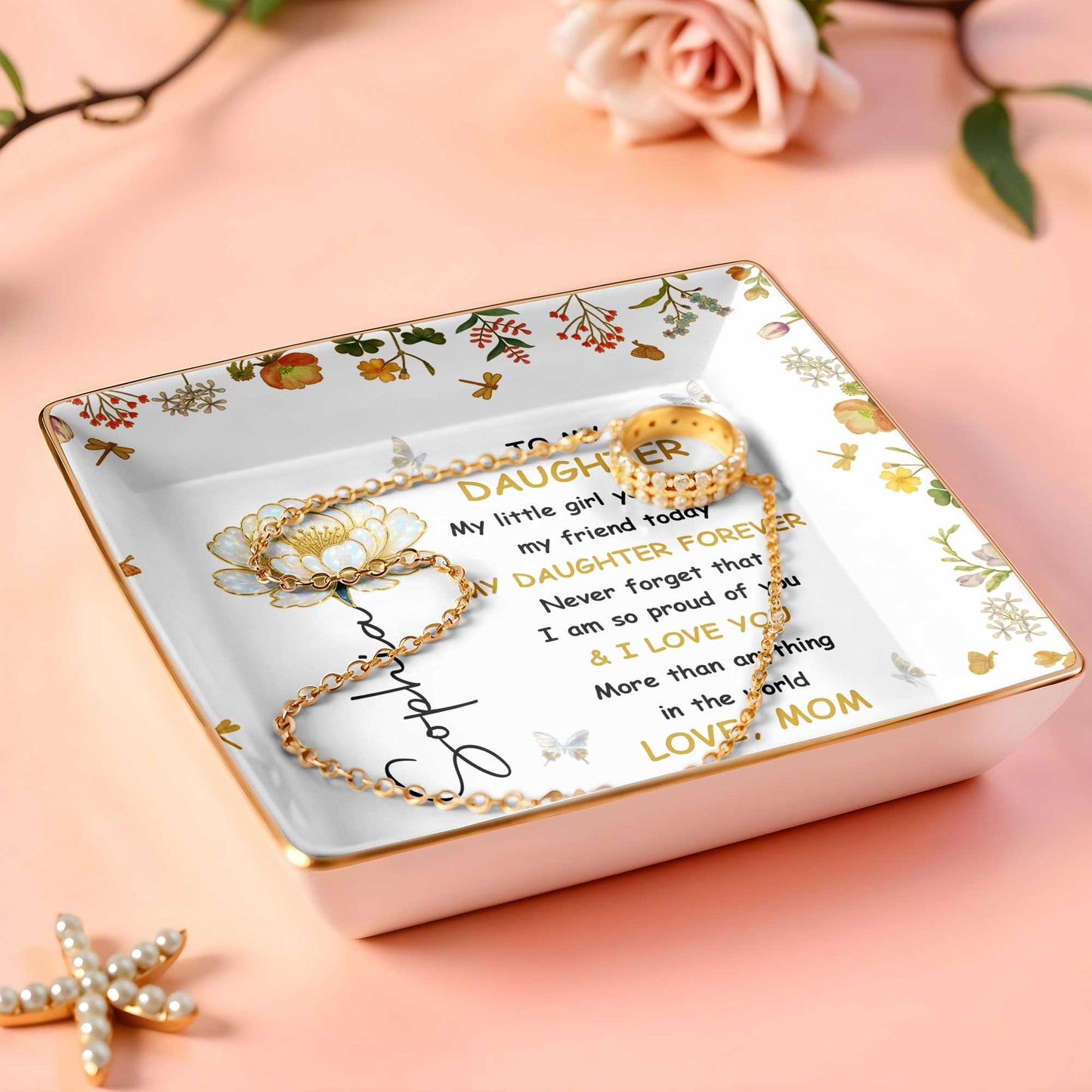 To My Daughter, Personal Love Message With Flowers