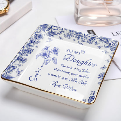 To My Daughter, Floral Design Ceramic Dish