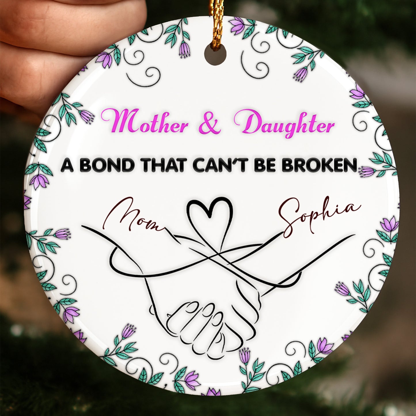 Mother & Daughter Bond With Hands And Heart