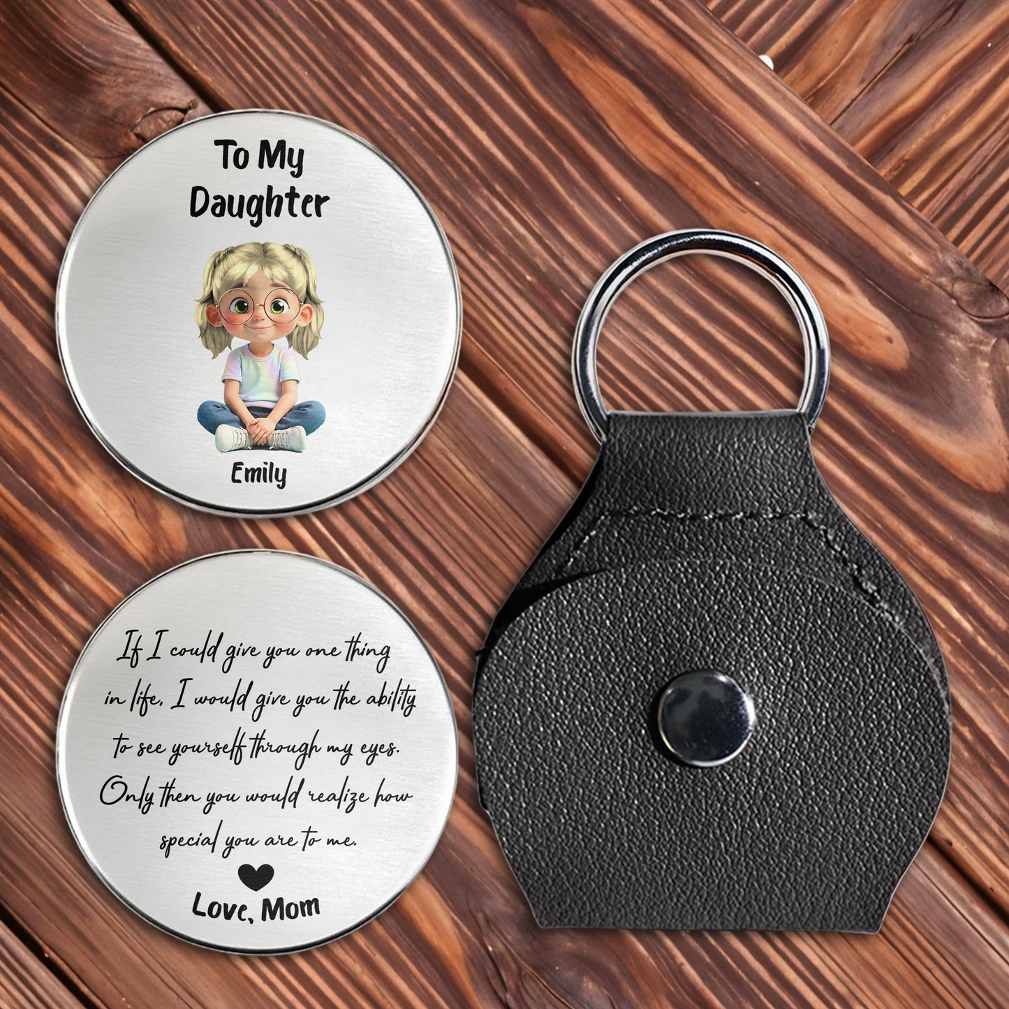 To My Daughter, Love From Mom, Cartoon Girl