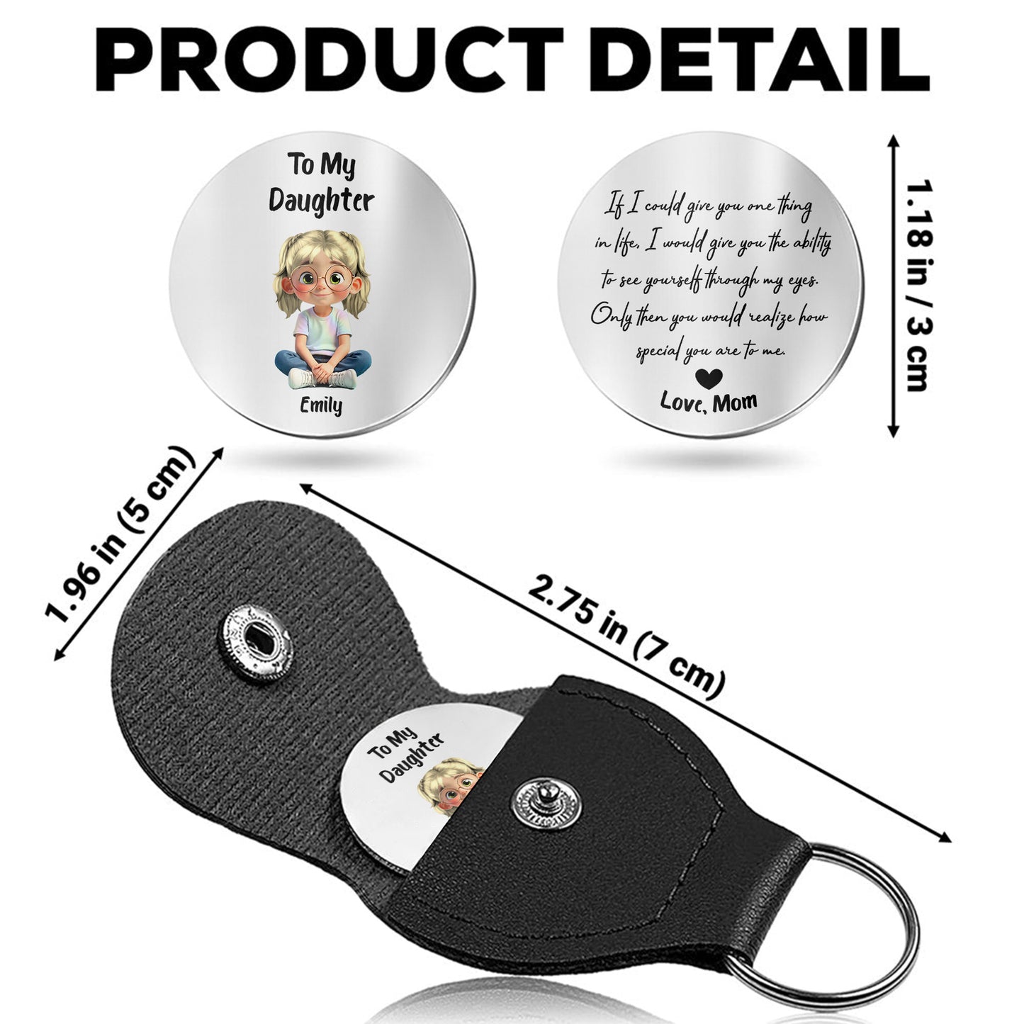 To My Daughter, Love From Mom, Cartoon Girl