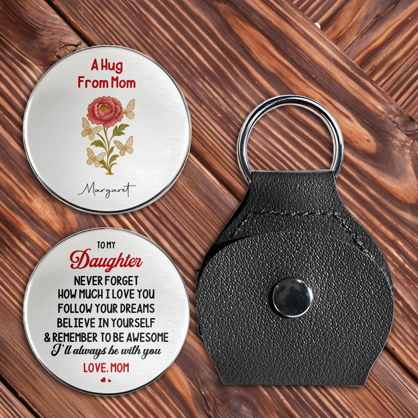 To My Daughter, Love Mom, Flowers Design