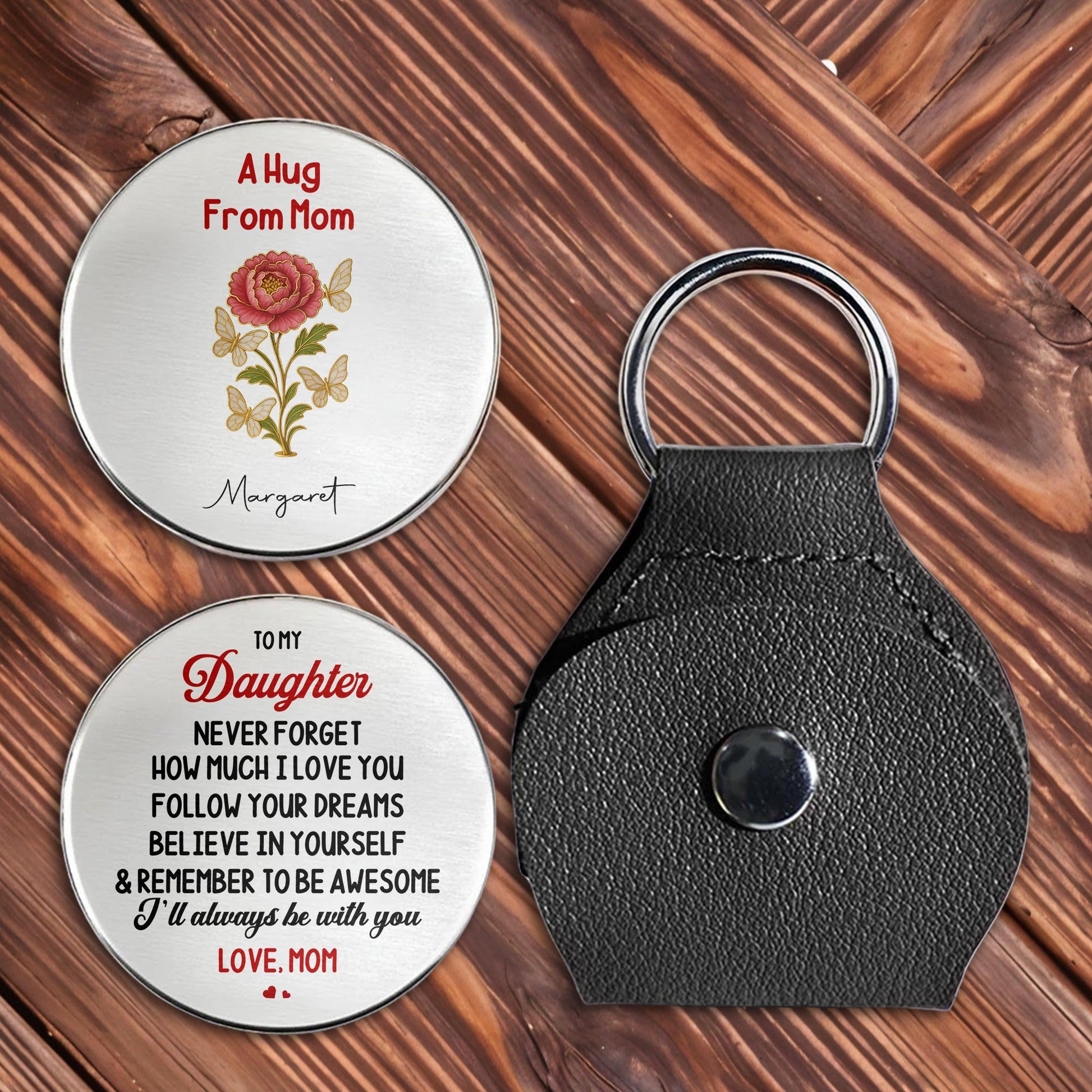 To My Daughter, Love Mom, Flowers Design