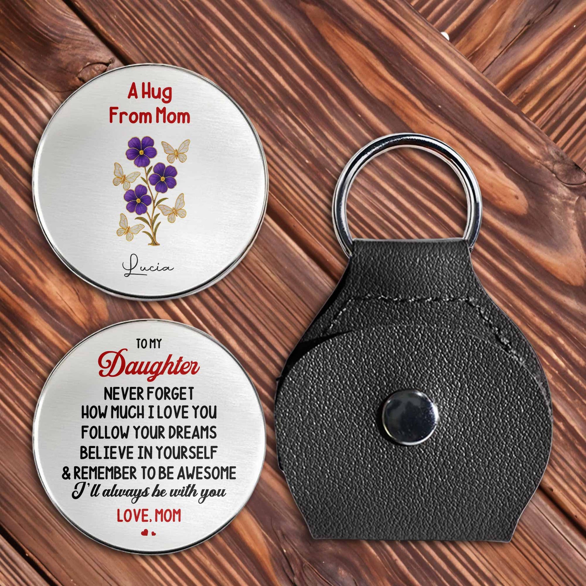 To My Daughter, Love Mom, Flowers Design