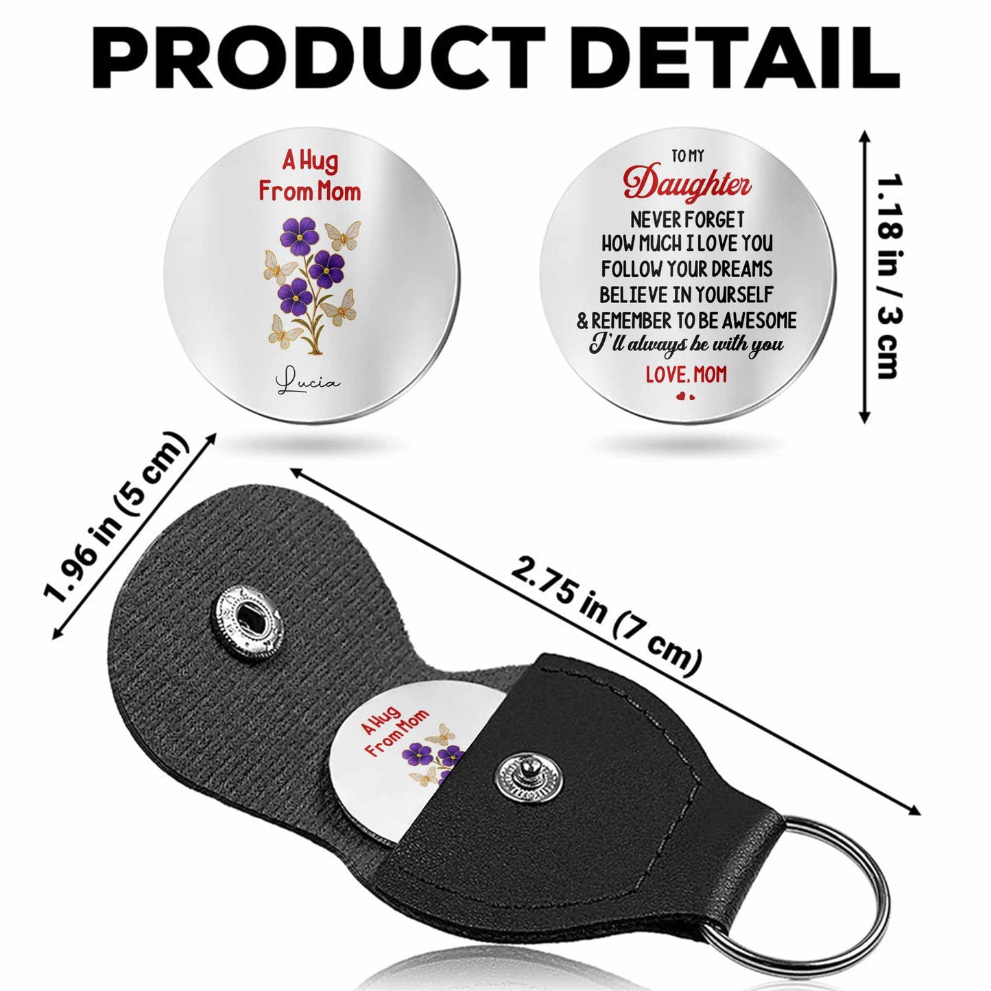 To My Daughter, Love Mom, Flowers Design