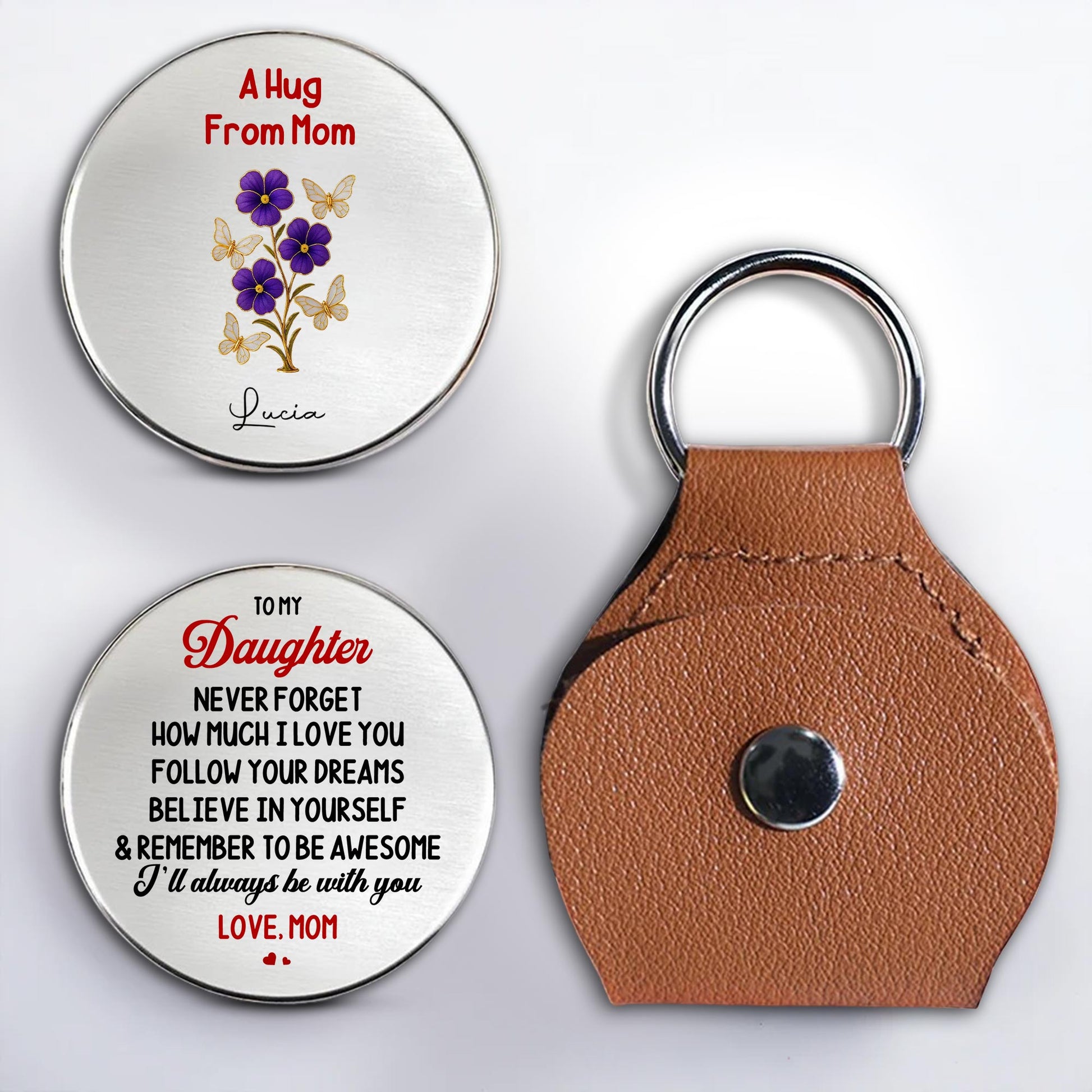 To My Daughter, Love Mom, Flowers Design