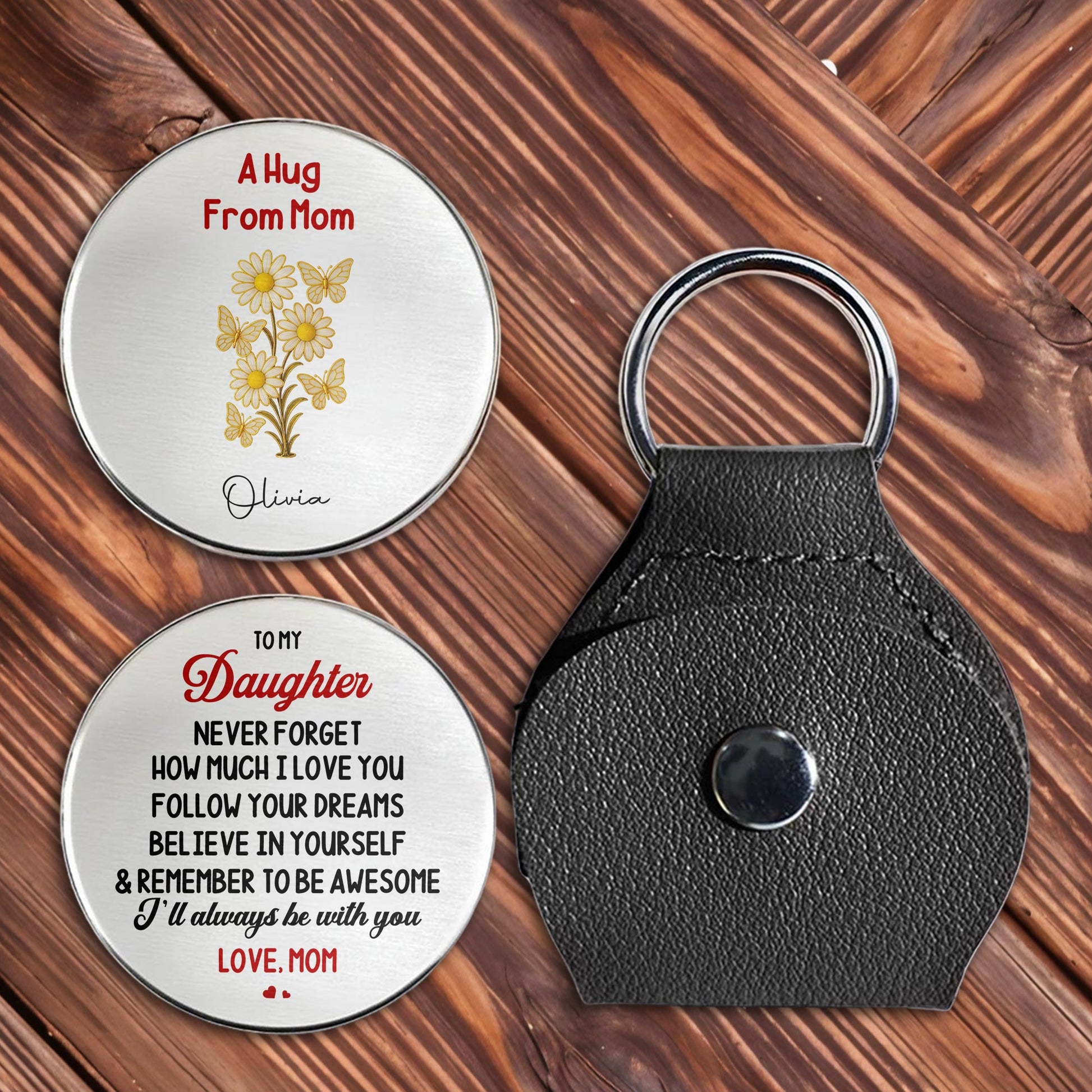 To My Daughter, Love Mom, Flowers Design