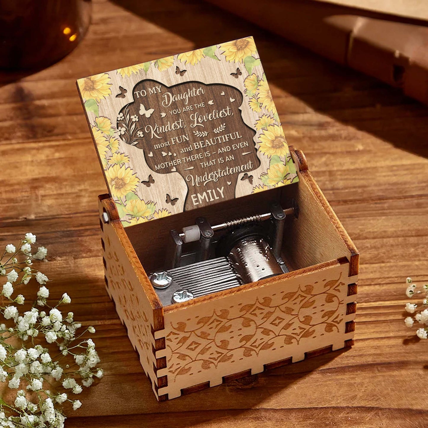 To My Daughter, You Are The Kindest, Loveliest Mother, Flowers And Butterflies