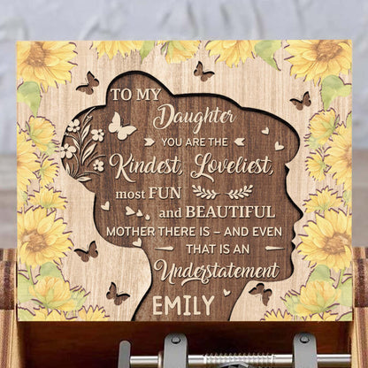 To My Daughter, You Are The Kindest, Loveliest Mother, Flowers And Butterflies