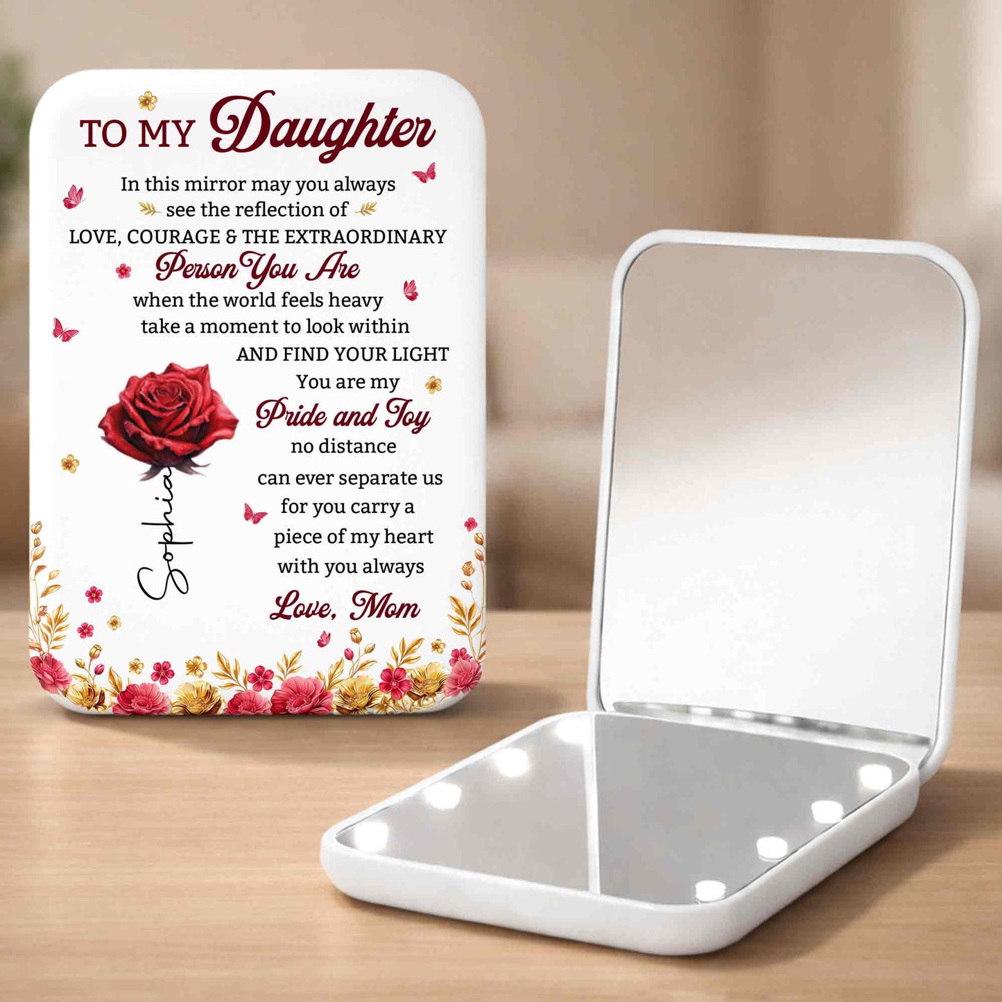 To My Daughter Mirror May You Always See The Reflection Rose Flowers