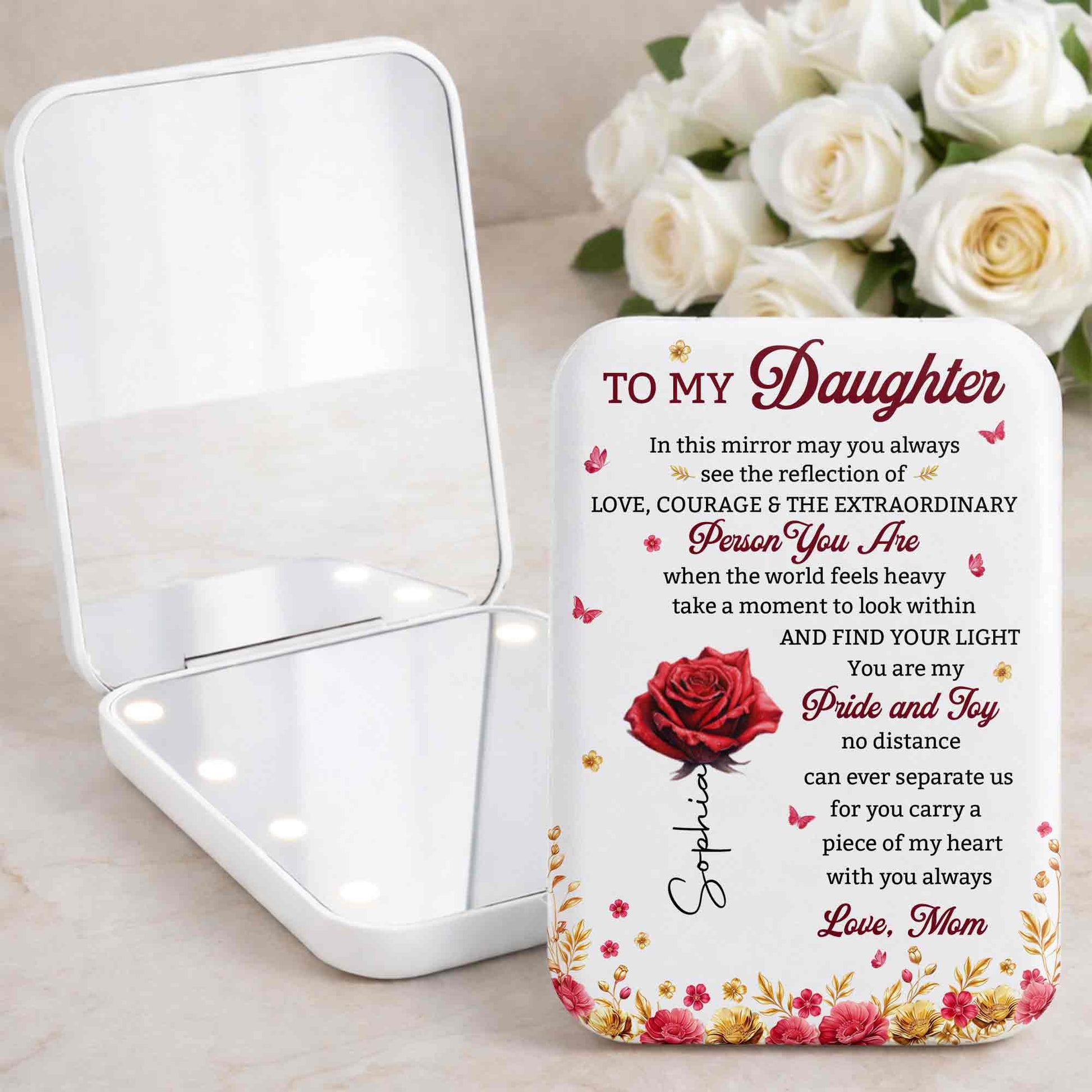 To My Daughter Mirror May You Always See The Reflection Rose Flowers