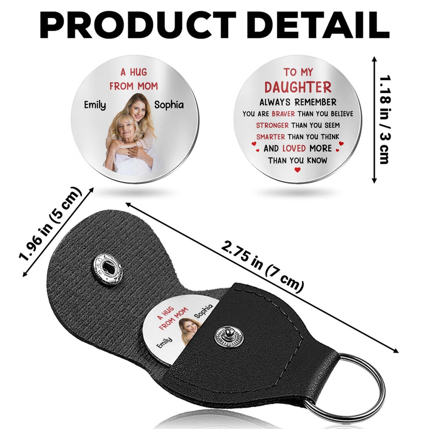 A Hug From Mom To My Daughter With Heart and Photo