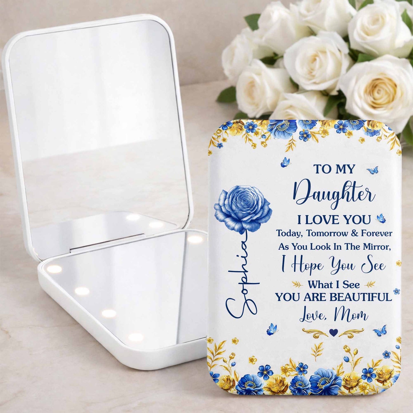 To My Daughter I Love You Beautiful Blue Rose Flowers