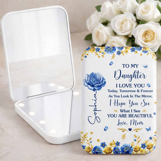 To My Daughter I Love You Beautiful Blue Rose Flowers