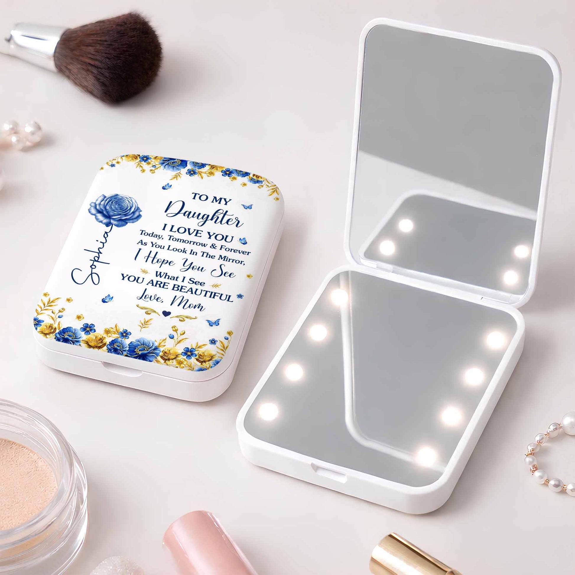 To My Daughter I Love You Beautiful Blue Rose Flowers