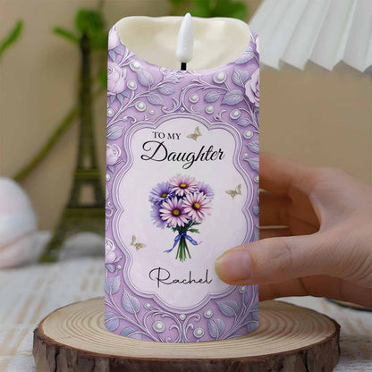 To My Daughter, You Are The Beat Of My Heart, Flowers And Leaves Design