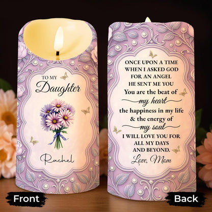 To My Daughter, You Are The Beat Of My Heart, Flowers And Leaves Design