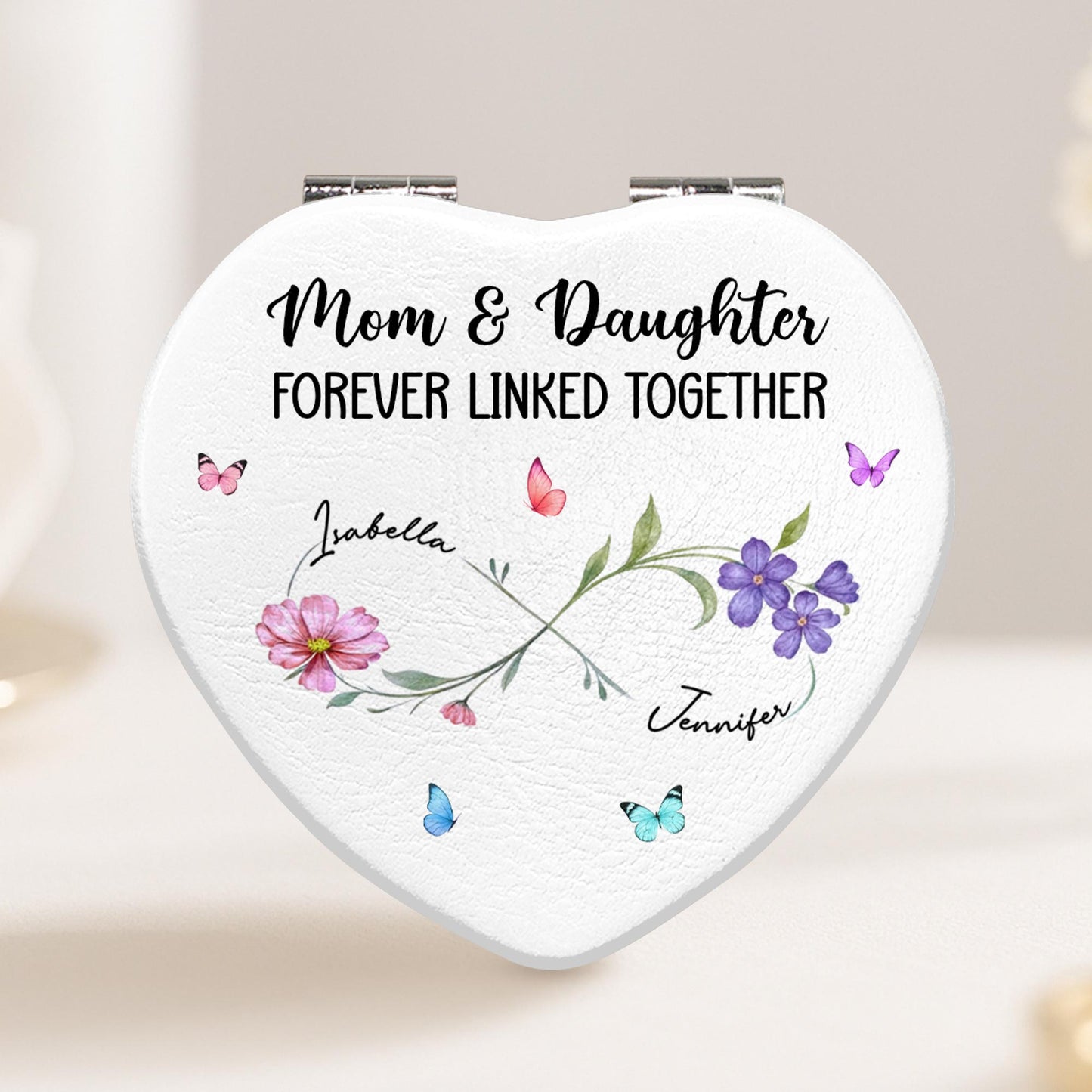 Mom & Daughter Forever Linked Together With Flowers