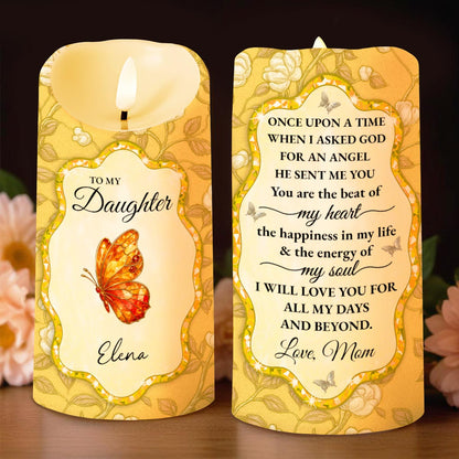 To My Daughter, Love Mom, Butterfly and Flowers