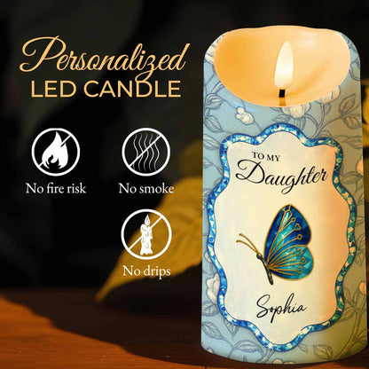 To My Daughter, Love Mom, Butterfly and Flowers